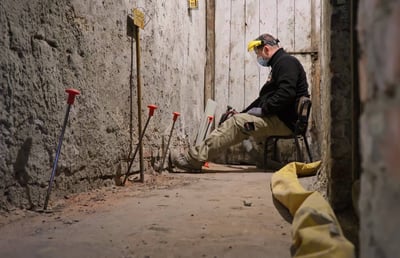 Injeções de resina no terreno
