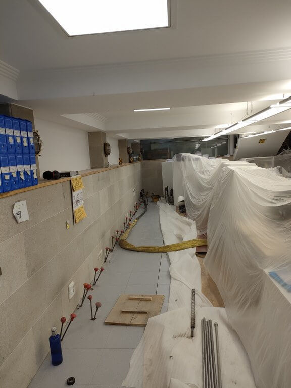 pontos de injeção no interior do edifício