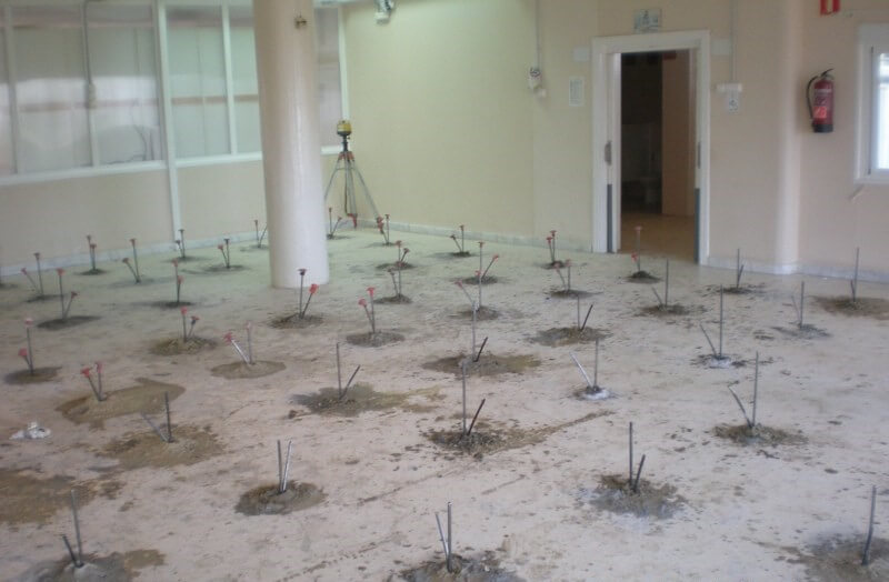 malha de injeções de resina