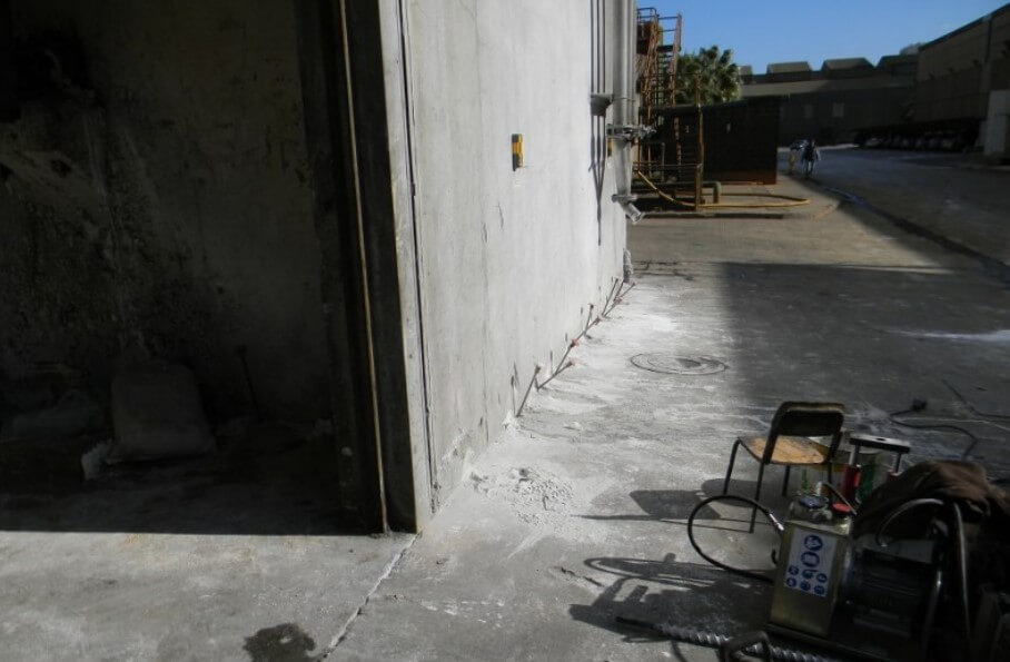 Injeções de resina no terreno de fundação