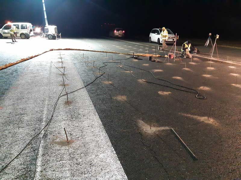 Intervenção para a estabilização do pavimento do aeroporto de Santiago