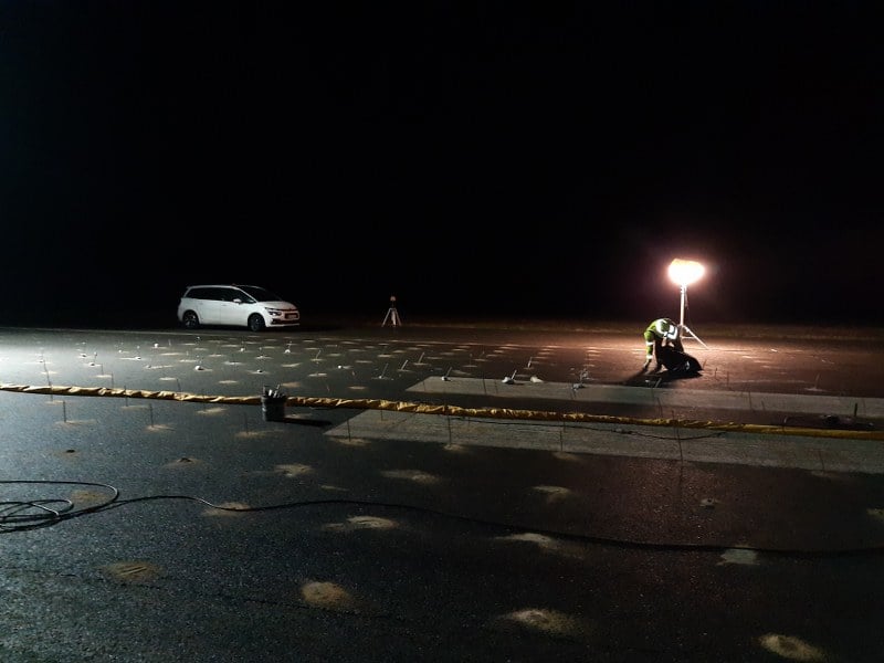 Intervenção para a estabilização do pavimento do aeroporto de Santiago