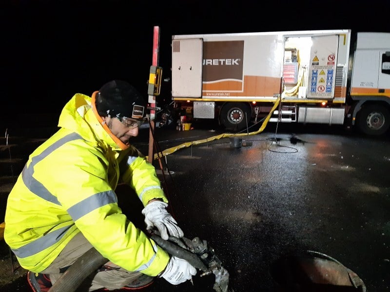 Intervenção para a estabilização do pavimento do aeroporto de Santiago