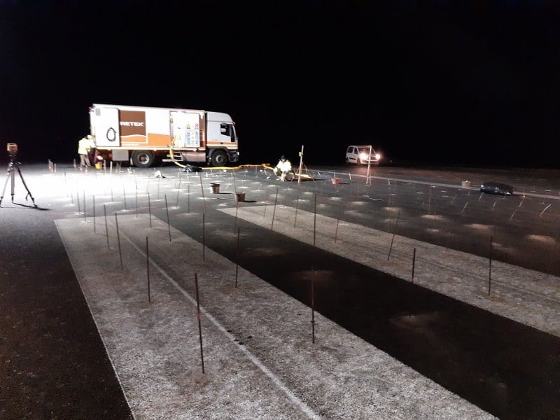 Intervenção para a estabilização do pavimento do aeroporto de Santiago