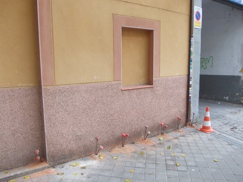 Pontos de injeção de resina