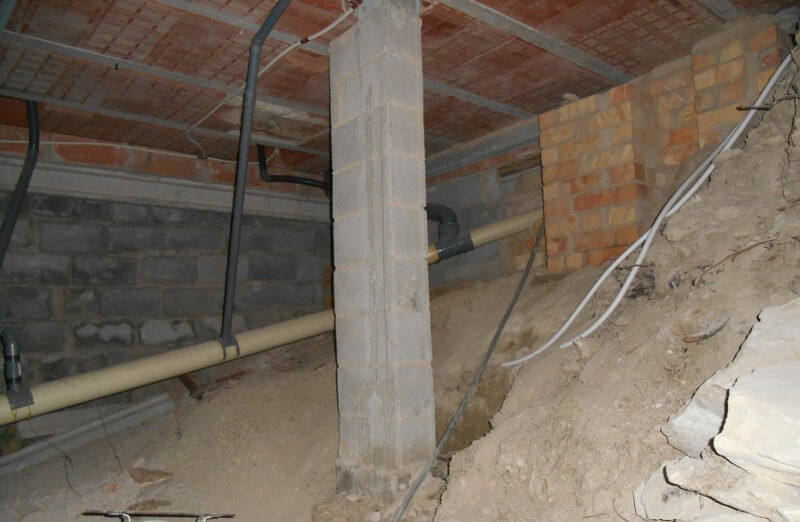 interior da laje sanitária da habitação