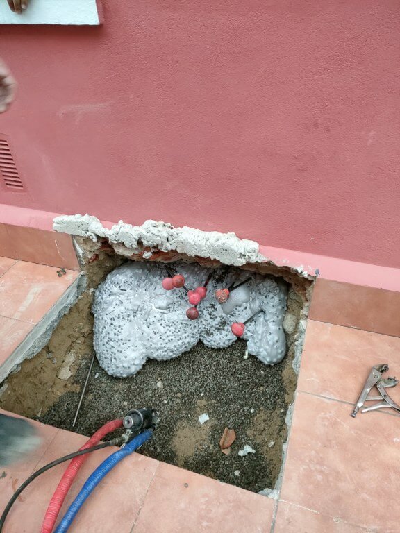 Enchimento de laje sanitária