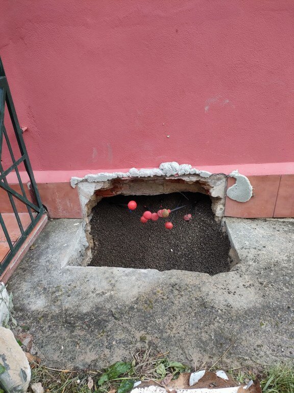 Preenchimento de cavidades subterrâneas Uretek
