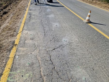 Fissuras na estrada