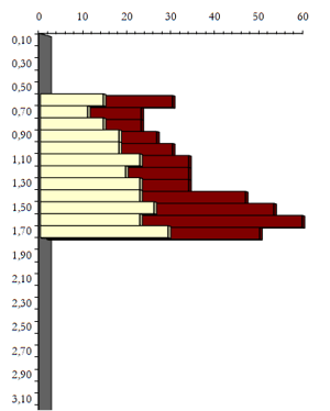 Gráfico de ensaio penetrométrico