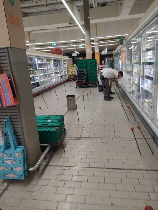 Pontos de injeção de resina