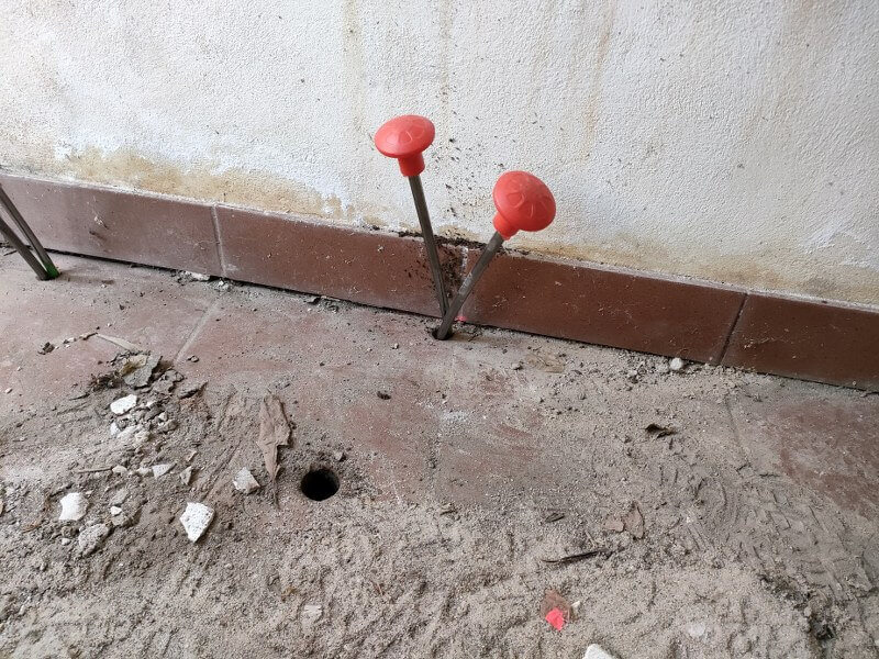 Pontos de injeção de resina