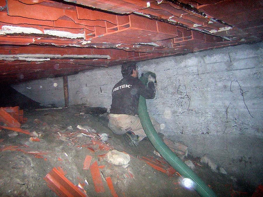 Interior da cavidade subterrânea