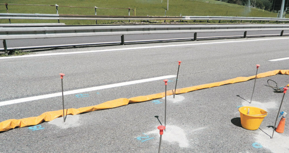 Injecções de resina no pavimento rodoviário