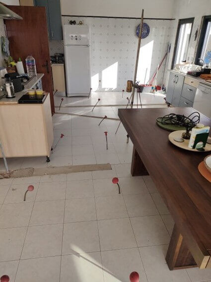 Pontos de injeção de resina