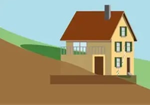 Terrenos com declives acentuados 