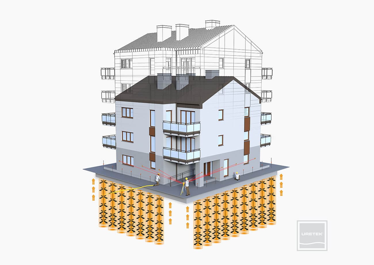 Consolidação da fundação de um edifício